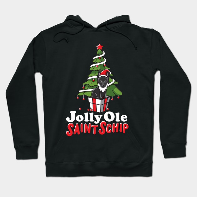 Jolly Ole Saint Schip - Schipperke Christmas! Hoodie by The Heidaway Art Designs